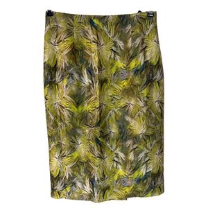 NEW‎ Doncaster Collection Silk Floral Crinkle Skirt Kick Pleat Tropical Artsy 2